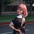 学園コスプレに出場するスパイファミリー「アーニャ」の可愛い学生服姿 4枚目
