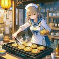 お好み焼きと少女 (ウェイトレスの少女34) 2枚目