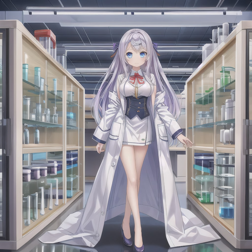 紫髪ロングで白衣の少女１５