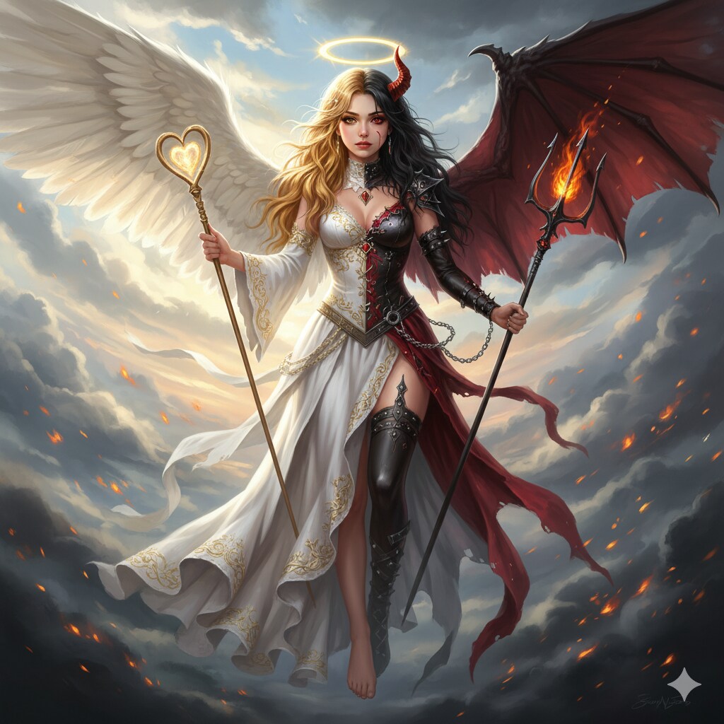 天使と悪魔 | の人気AIイラスト・グラビア