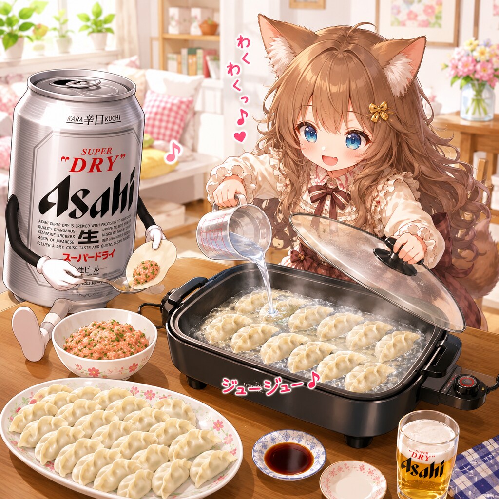 餃子パーティーの小さな女の子