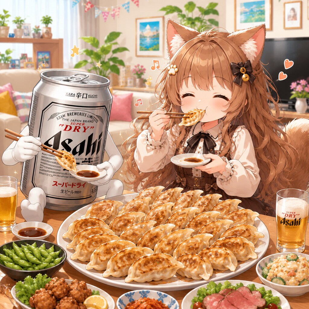 餃子パーティーの小さな女の子