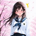 桜道、所により春風 2枚目