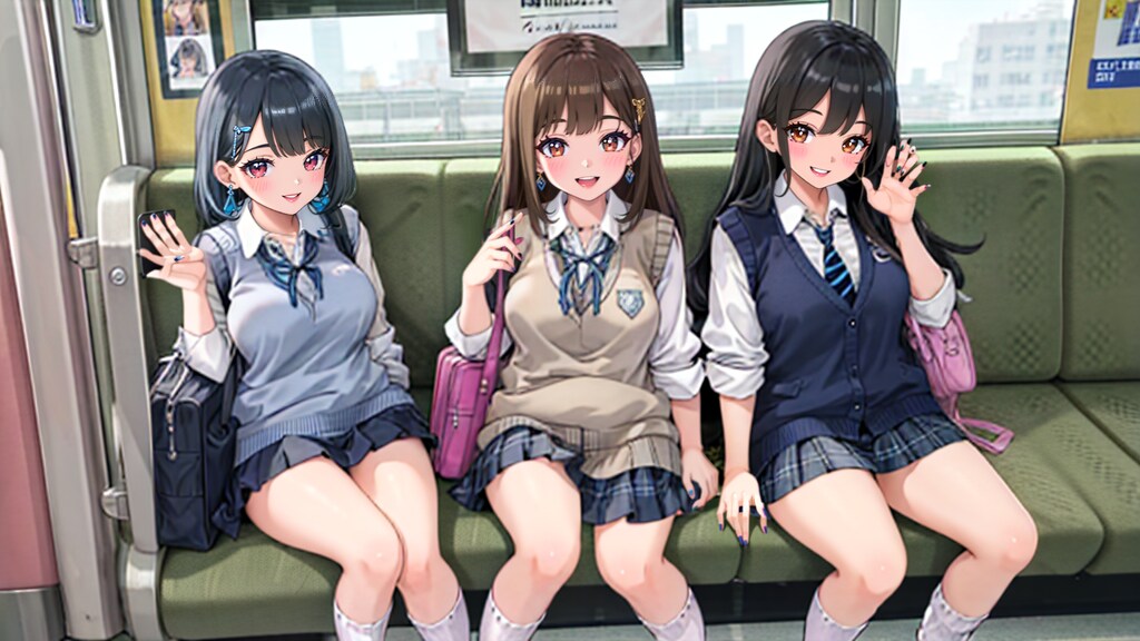 学校帰りの電車内