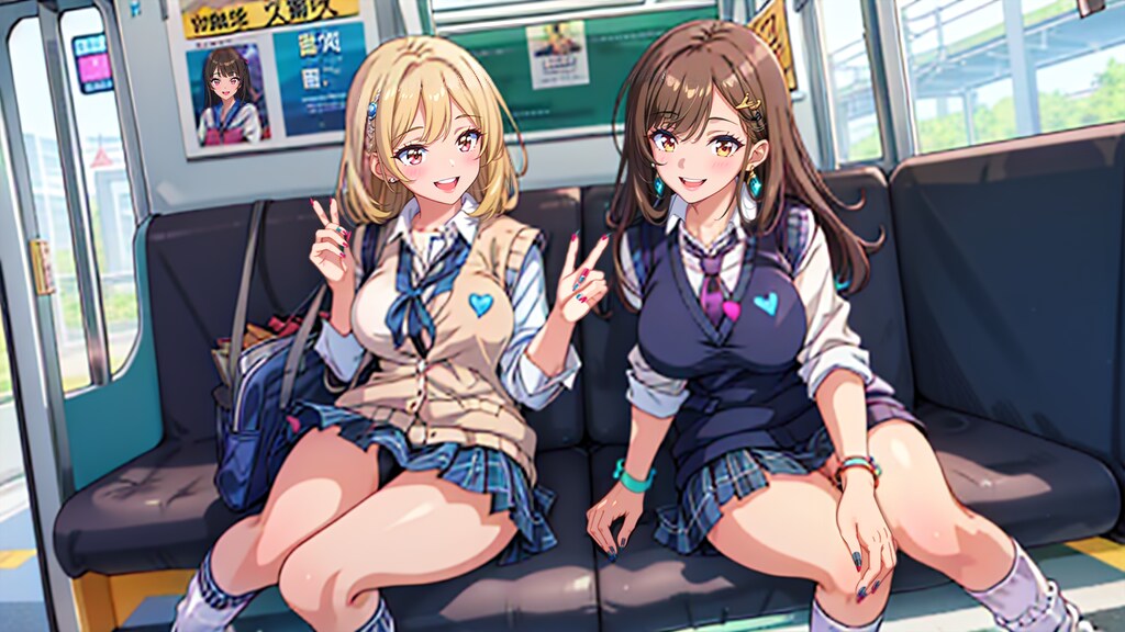 学校帰りの電車内