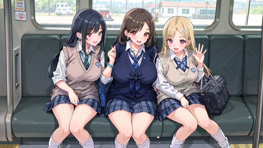 学校帰りの電車内