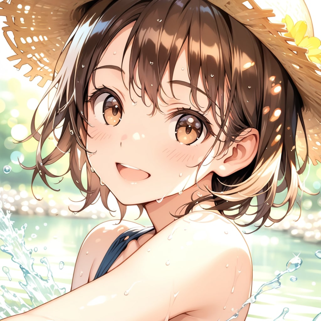 朝から川遊び