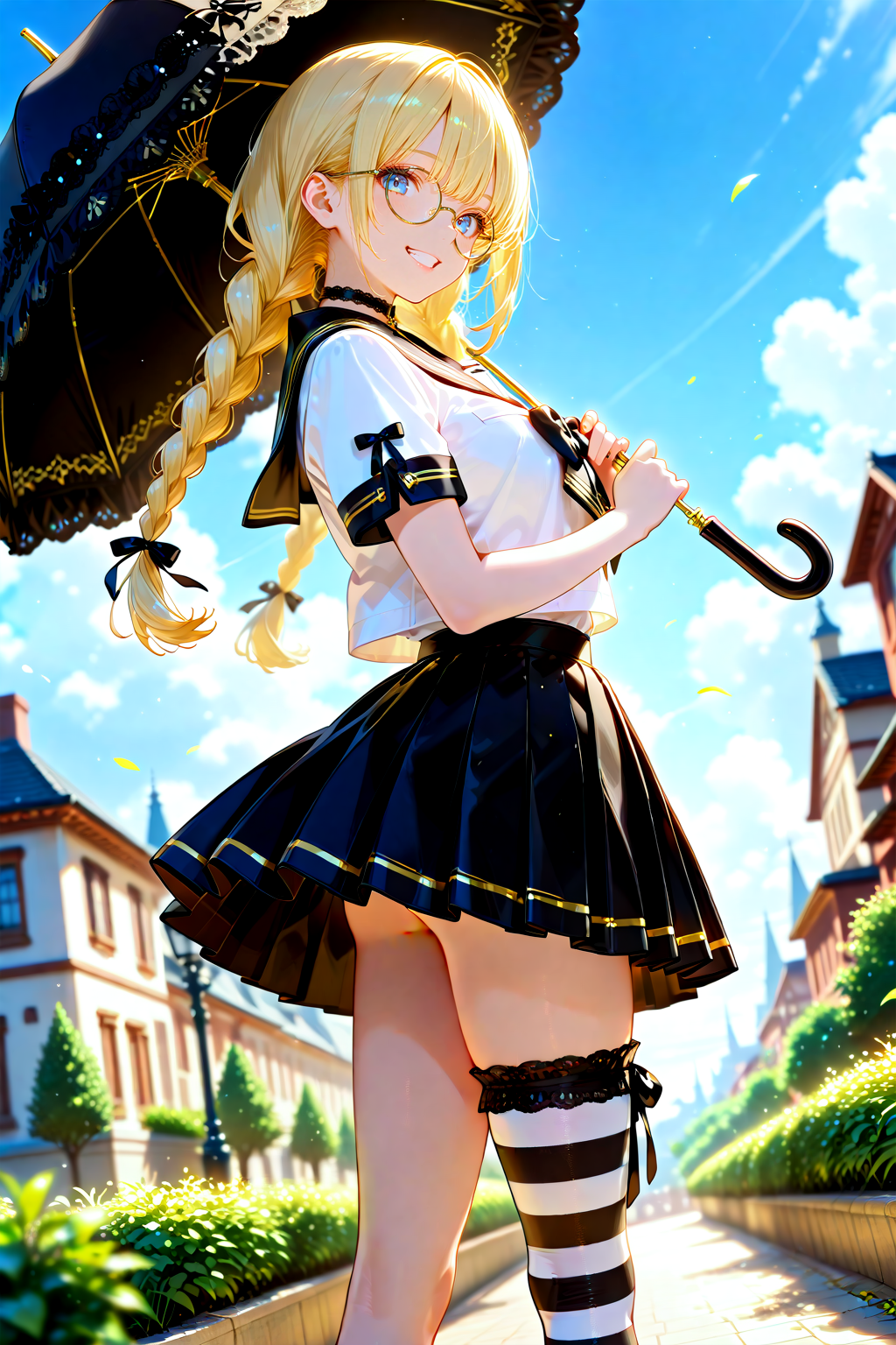 日傘とセーラー服