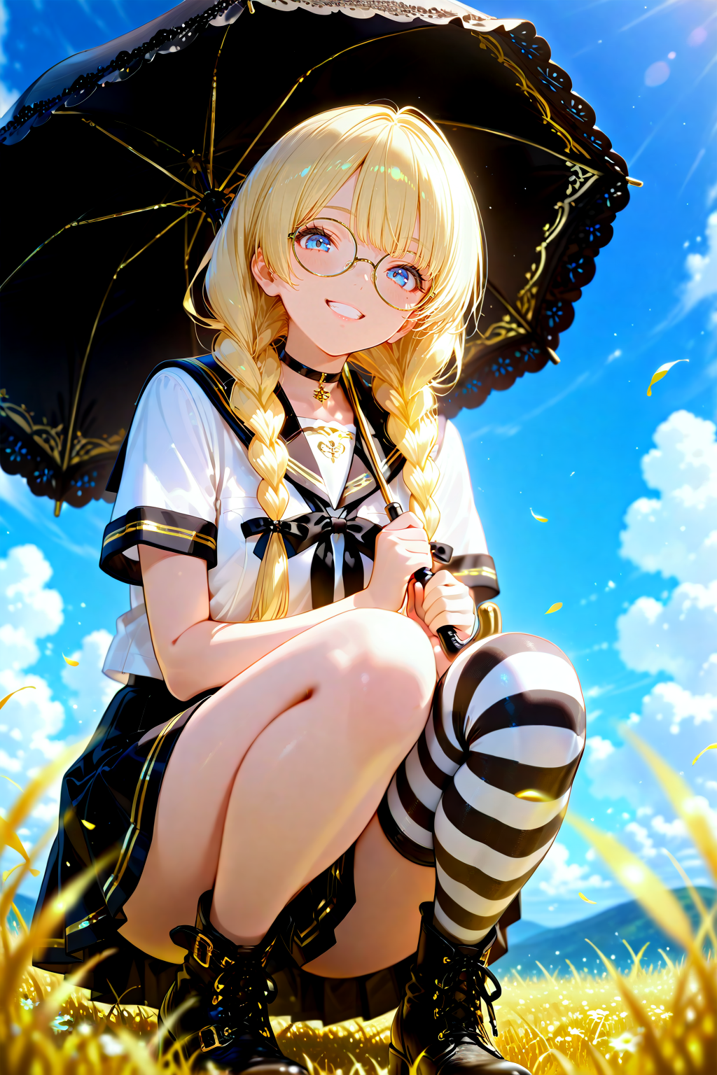 日傘とセーラー服