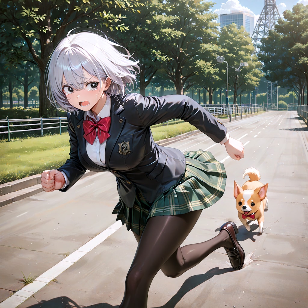 チワワに追われて逃げる渕岳彩翔さん