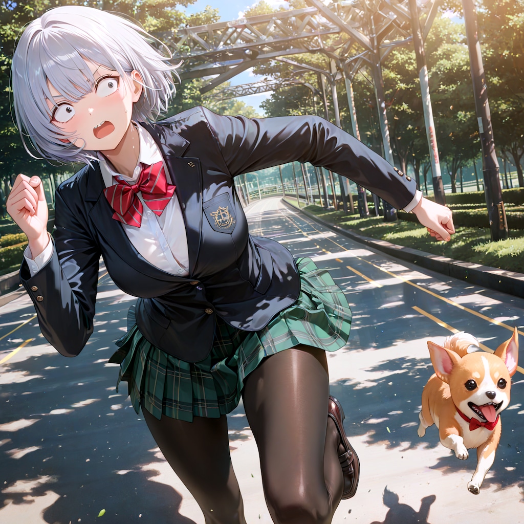 チワワに追われて逃げる渕岳彩翔さん