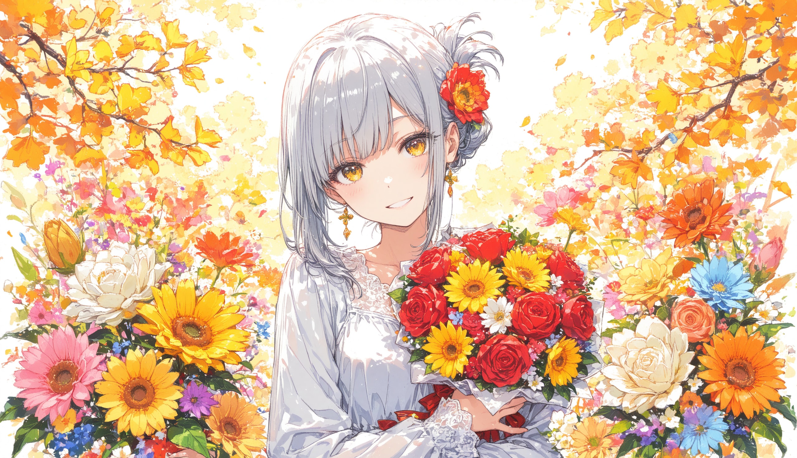 看板娘　flowers | の人気AIイラスト・グラビア
