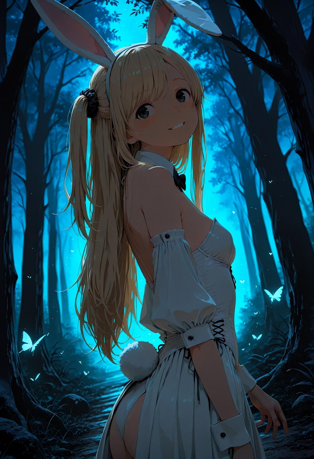 幻想の森を散策するホワイトバニーさん