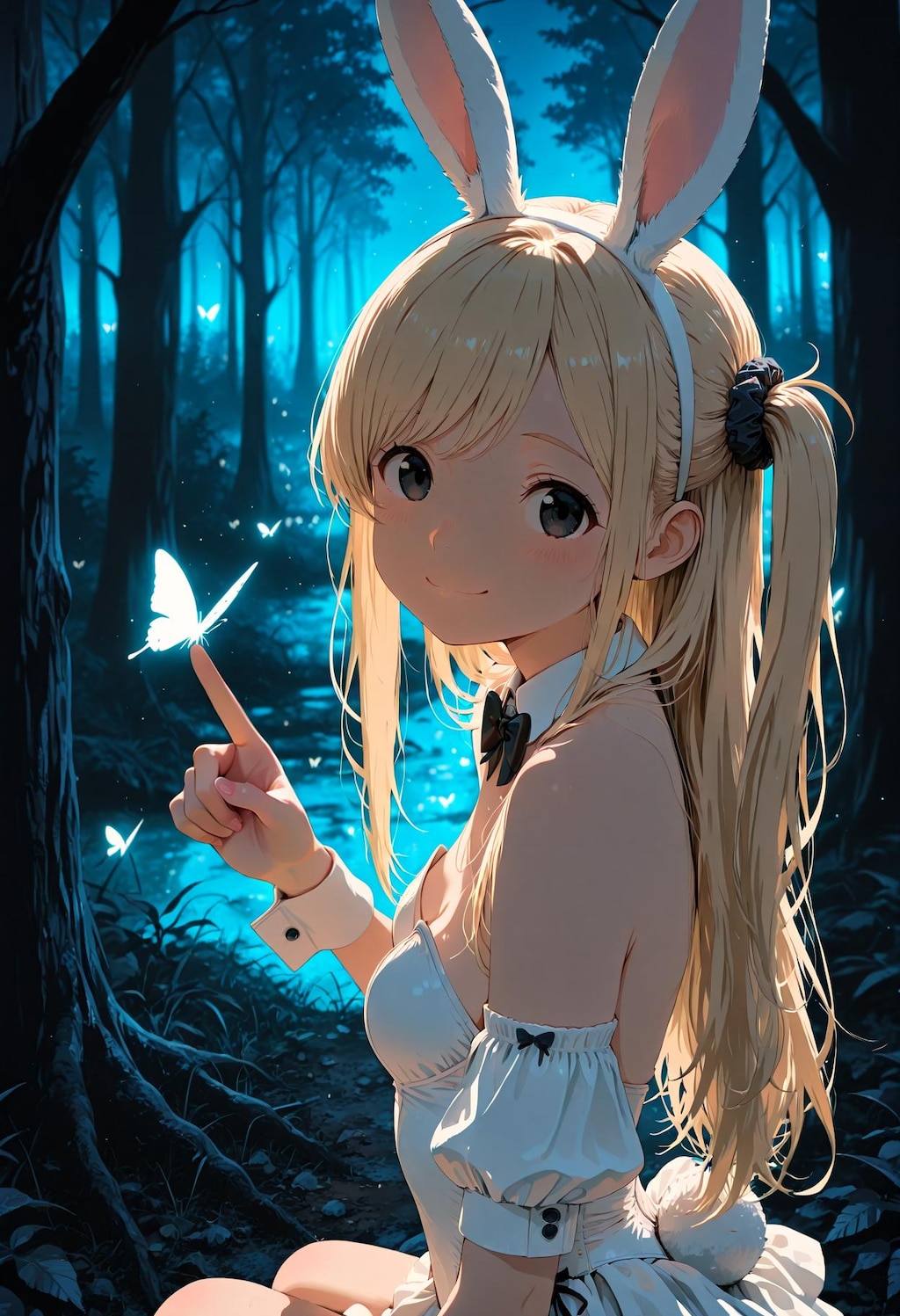 幻想の森を散策するホワイトバニーさん