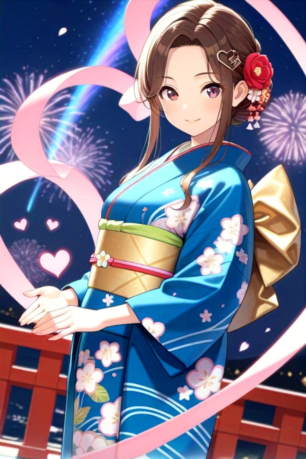 着物の茶髪ちゃん