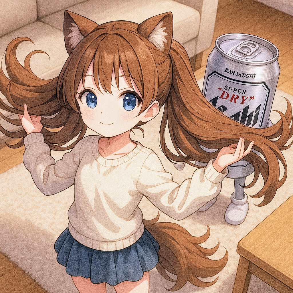 髪を結んでファサッとする小さな女の子