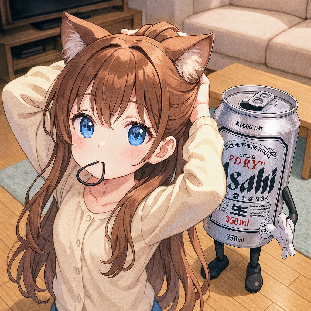 髪を結んでファサッとする小さな女の子