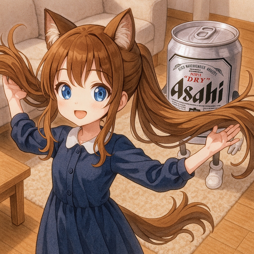 髪を結んでファサッとする小さな女の子