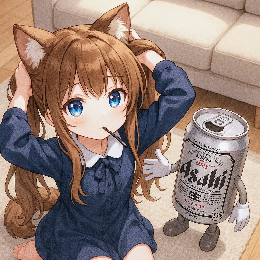 髪を結んでファサッとする小さな女の子