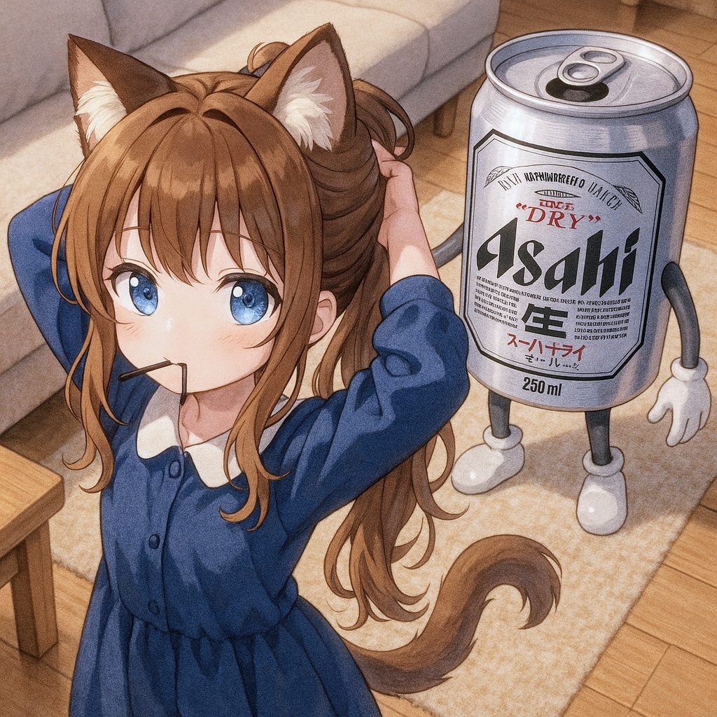 髪を結んでファサッとする小さな女の子