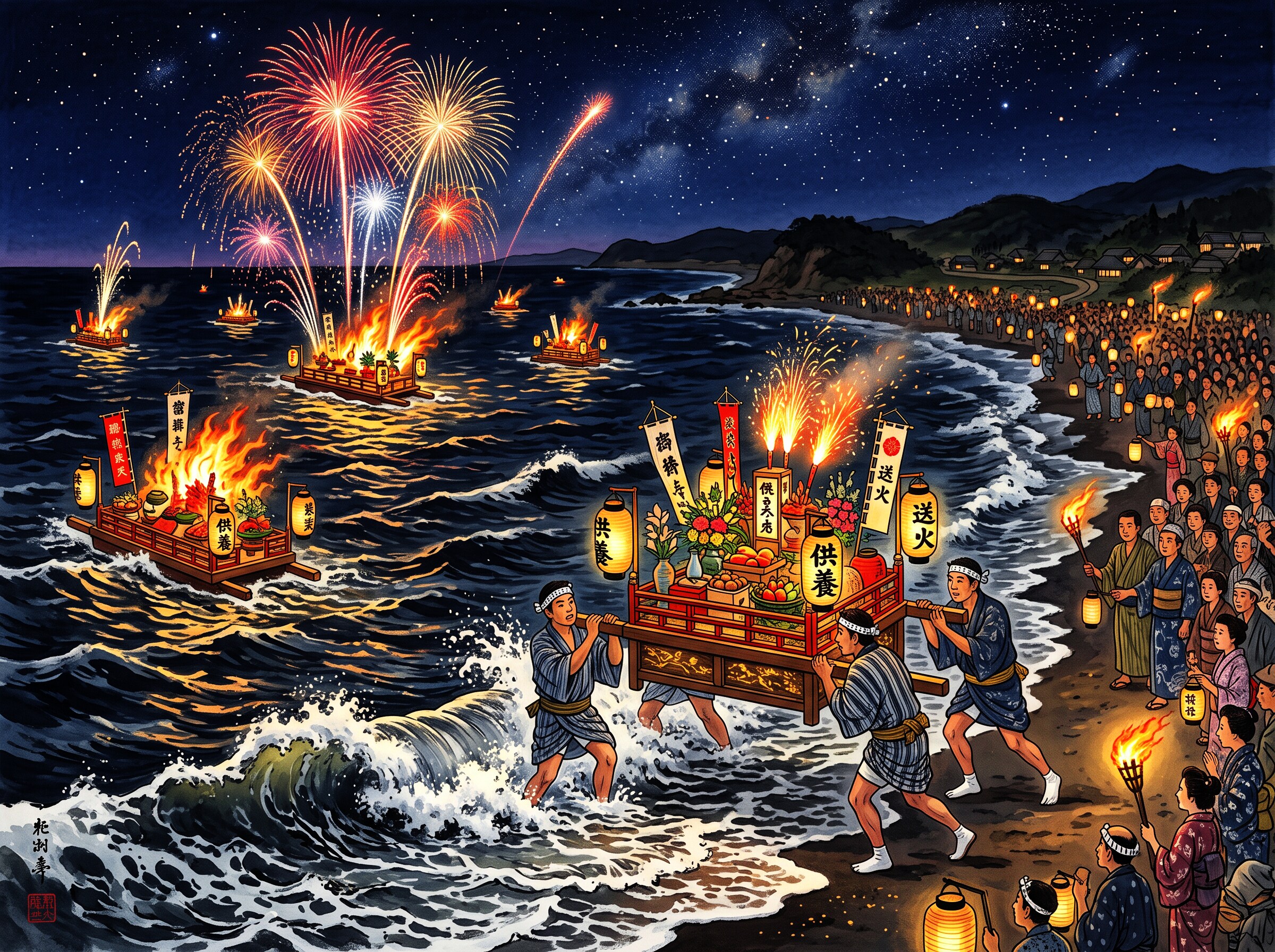三重県熊野の精霊流し | の人気AIイラスト・グラビア