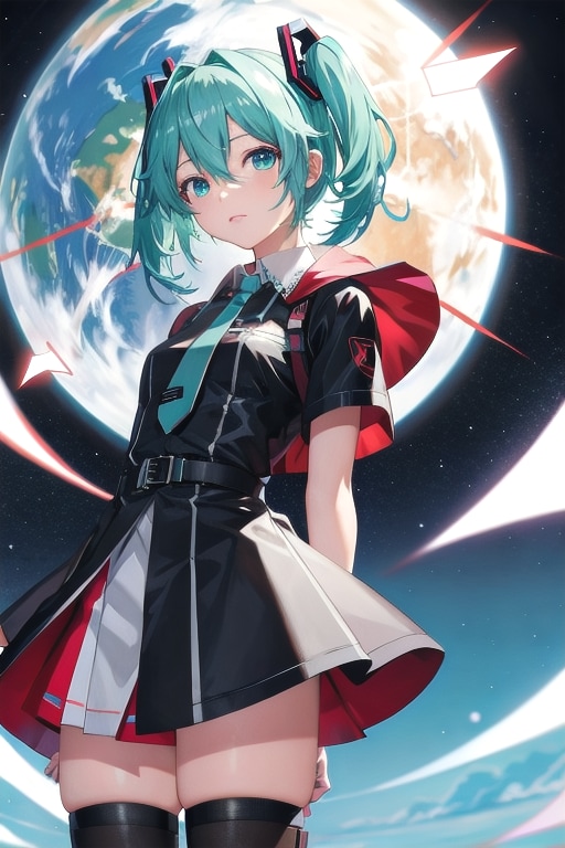 No.130 初音ミク(月より) | の人気AIイラスト・グラビア