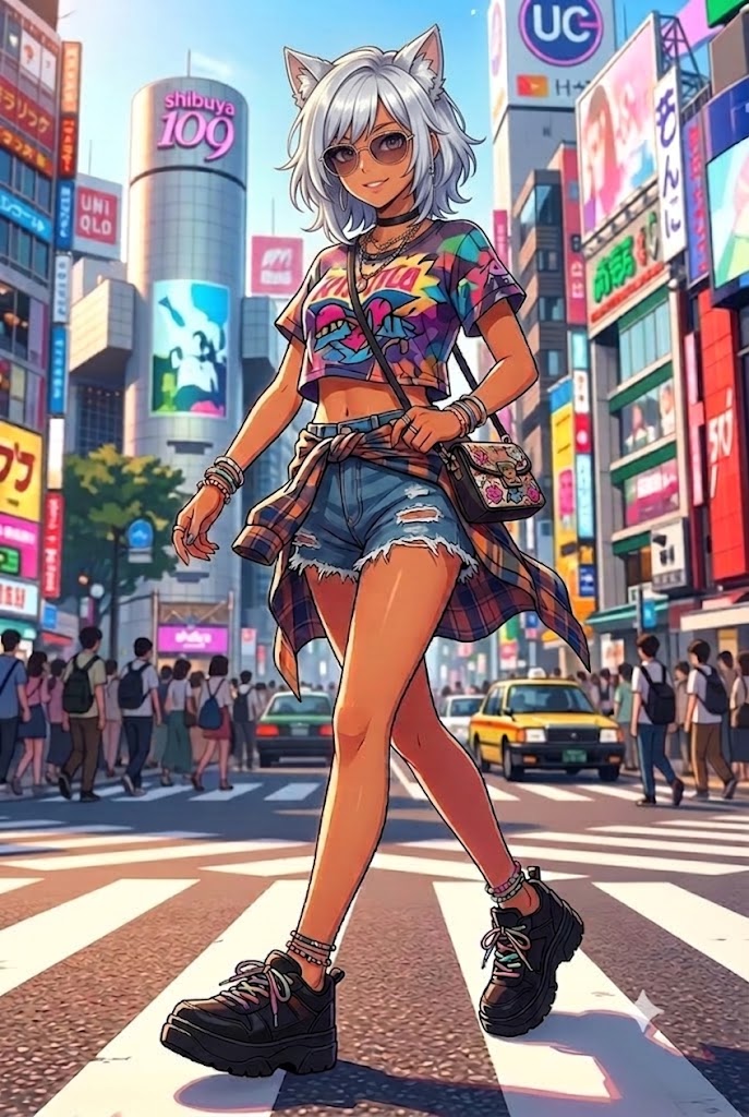 サングラスと短パンのシス