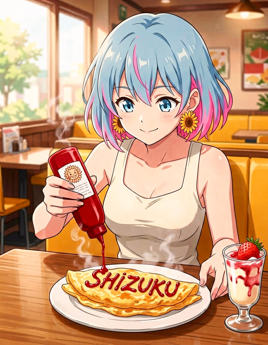 雫ちゃん💧名前を描いてから食べます
