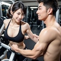 彼女とジムでトレーニング 9枚目