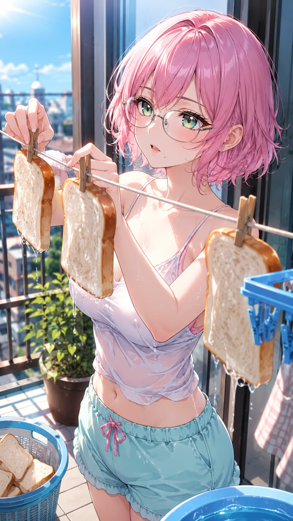 パンを干す女