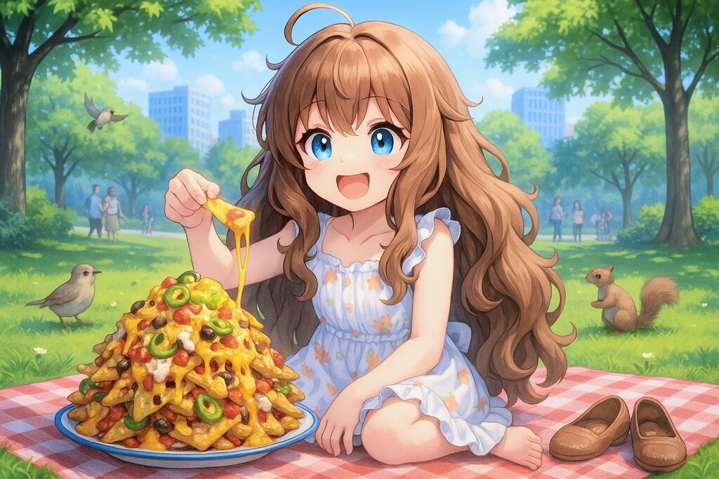アメリカのフェスでたくさん食べる小さな女の子