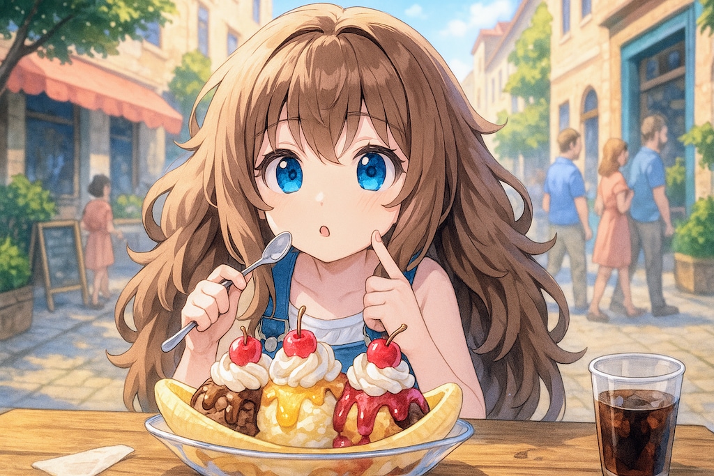 アメリカのフェスでたくさん食べる小さな女の子