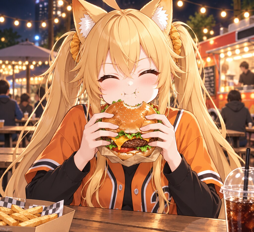 ハンバーガーとミラ
