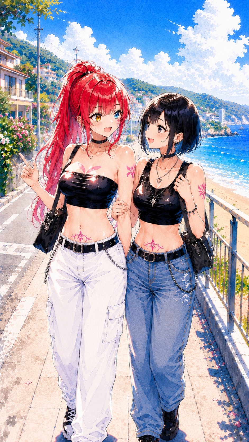 海沿いの街をデート