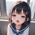 朝の電車の少女２ 3枚目