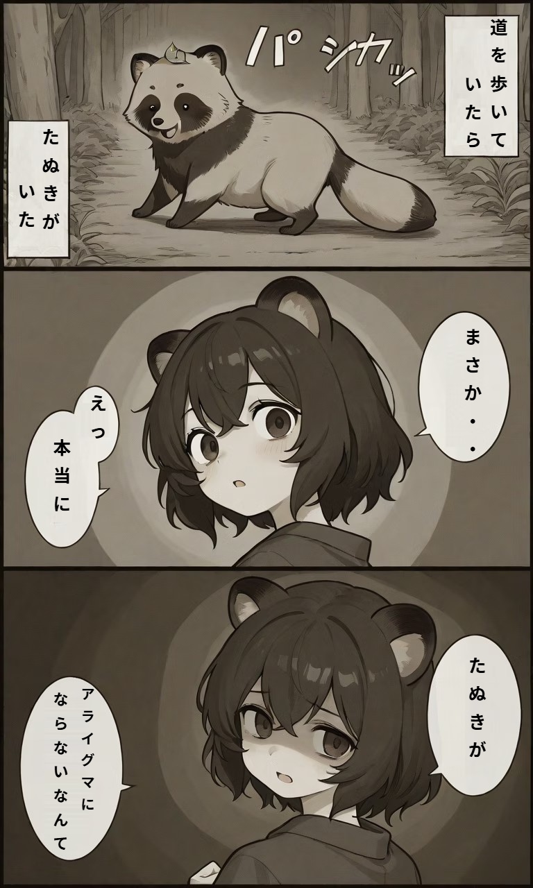 [せりふいれたよ]たぬき | の人気AIイラスト・グラビア