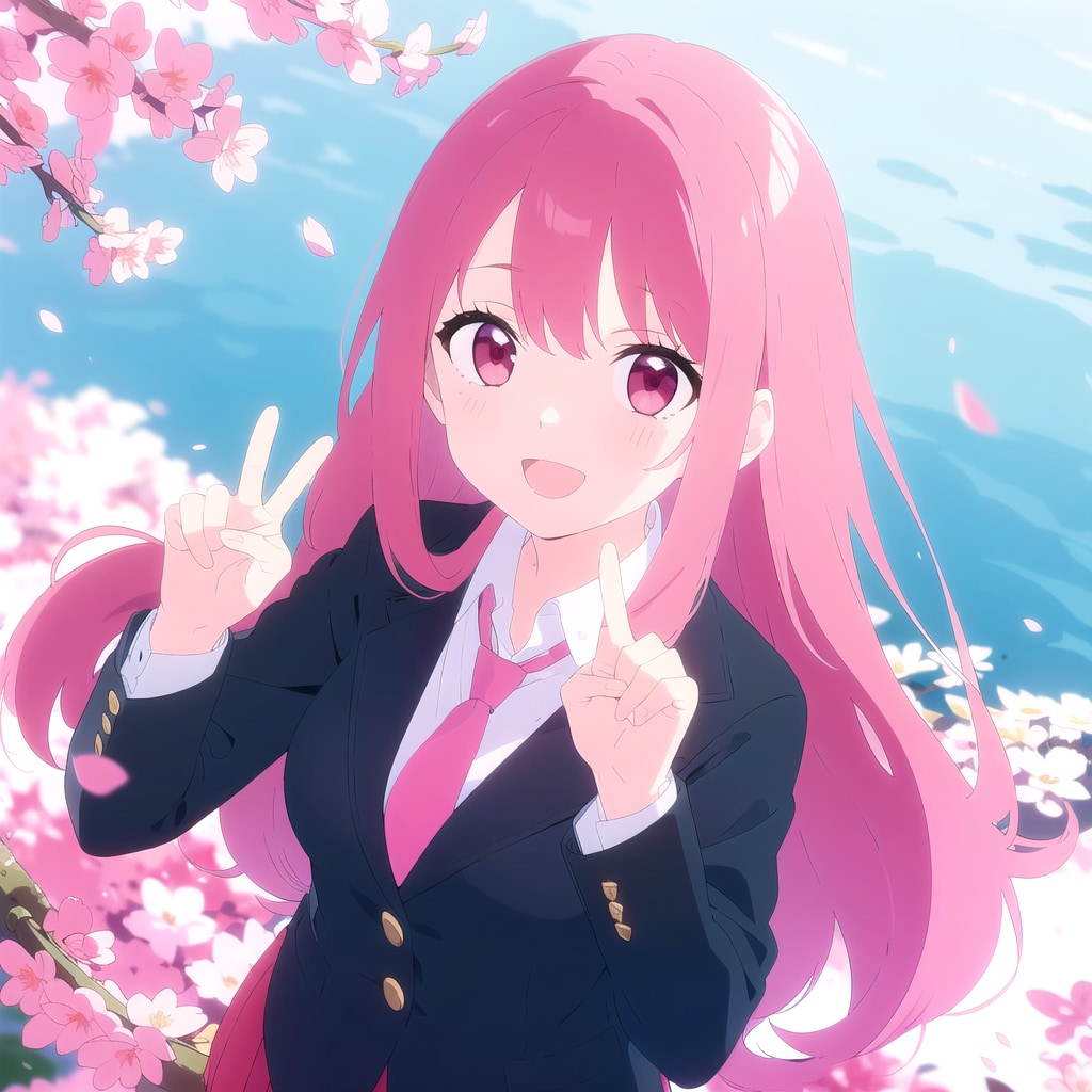 桜の下の桃髪ちゃん（１）