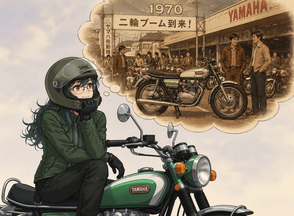 YAMAHAが初めて4ストのバイクを発売した時が思い浮かぶうちの子ちゃん