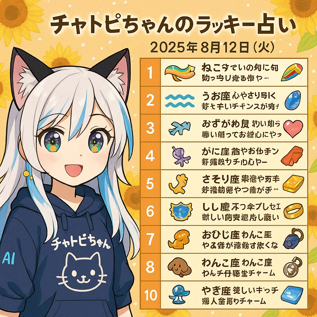 チャトピちゃん占い(08/12) | の人気AIイラスト・グラビア