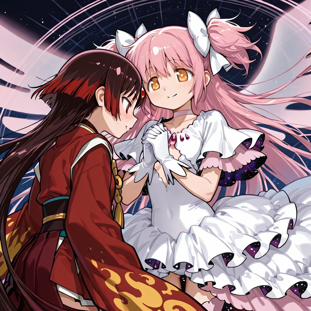 アルティメットまどかと閻魔大王を擬人化した美少女