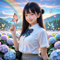 紫陽花と女子高生 10枚目