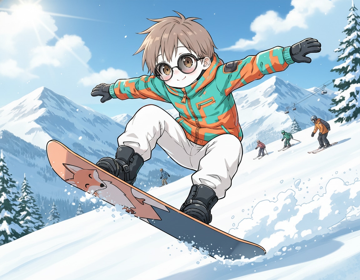 雪山でスノーボード | の人気AIイラスト・グラビア