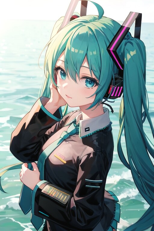 海とミク | の人気AIイラスト・グラビア