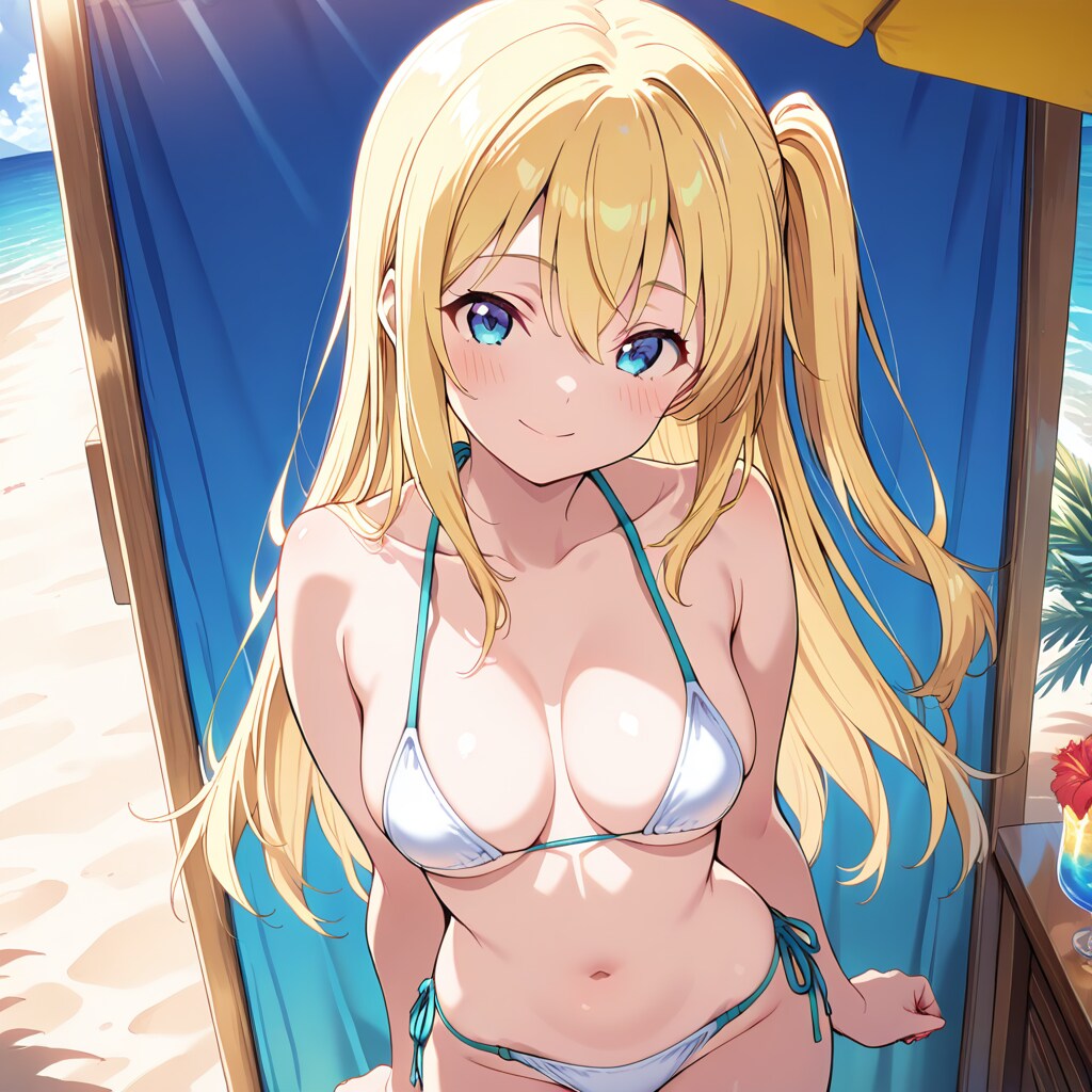 横に生えた髪はなんだろ……？