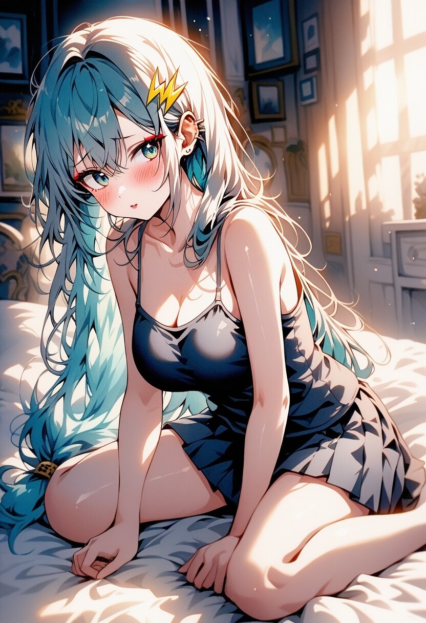 ベッドでお座りDays | の人気AIイラスト・グラビア