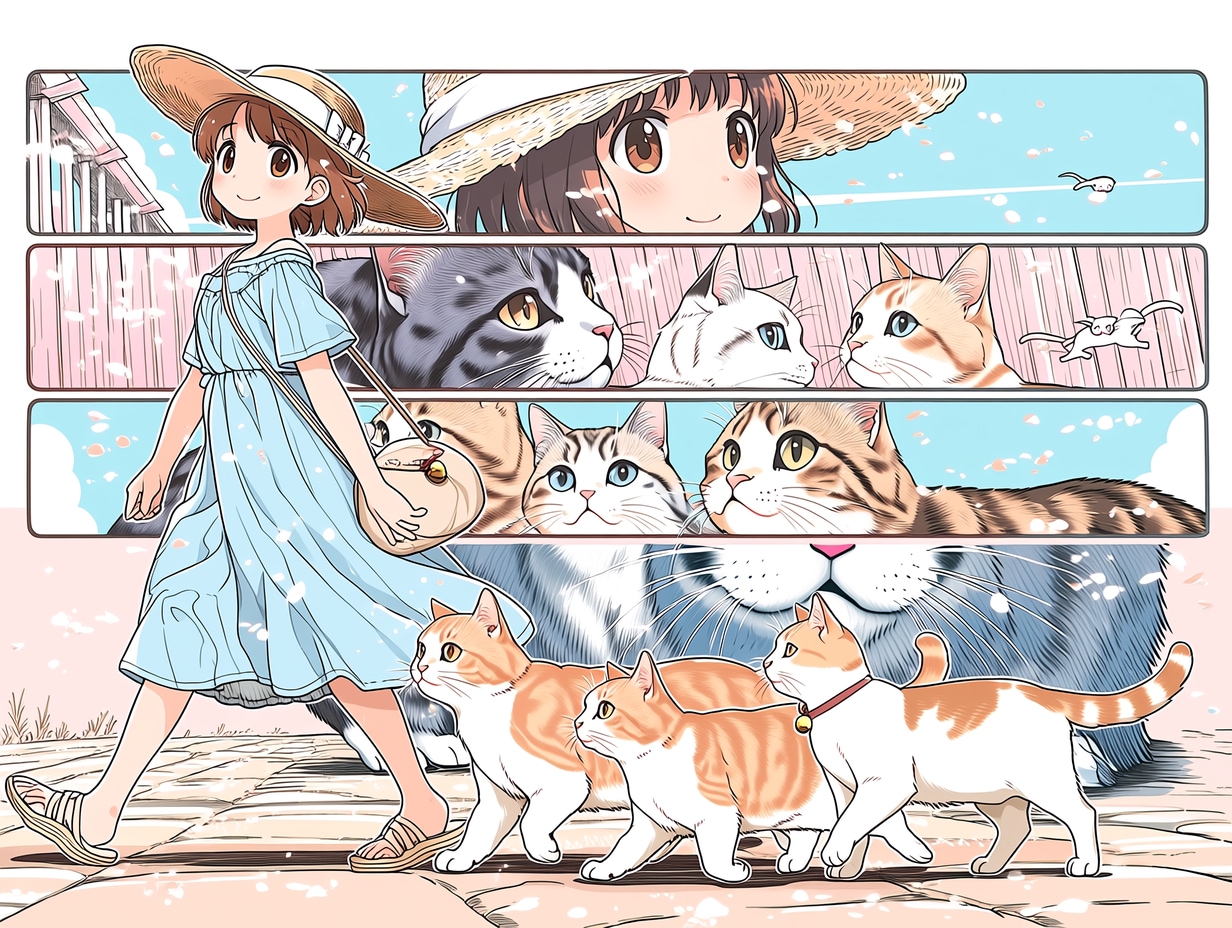 猫が導く散歩道
