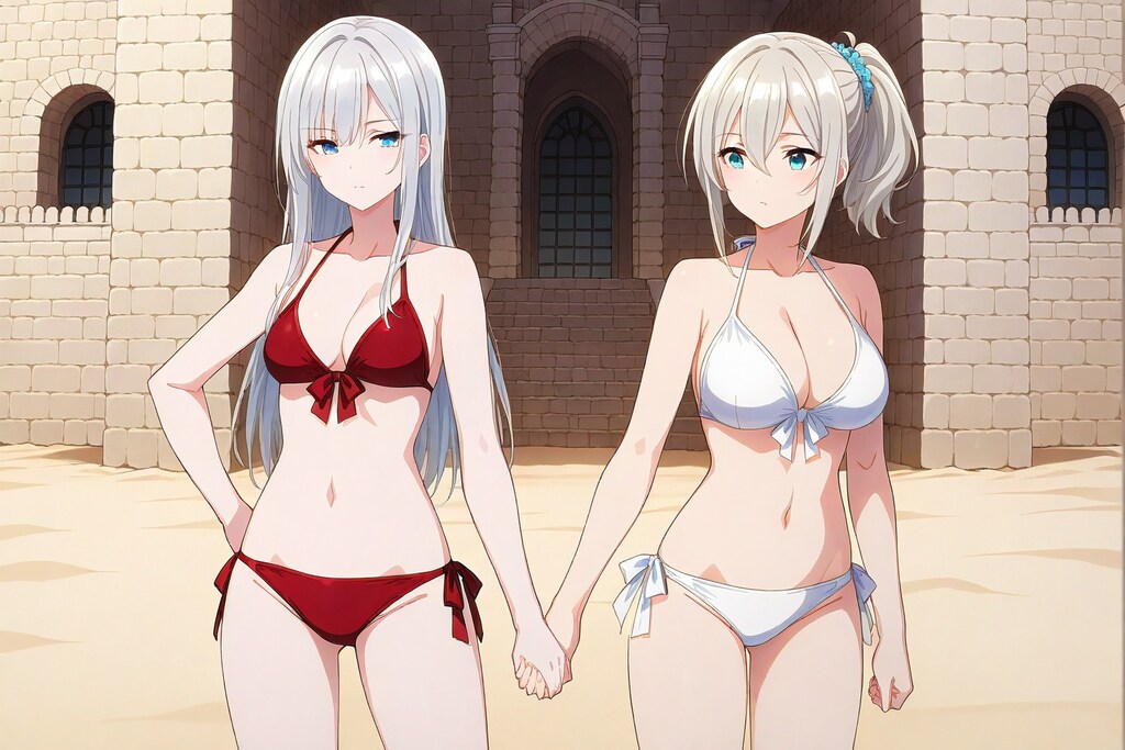 砂浜の少女たち