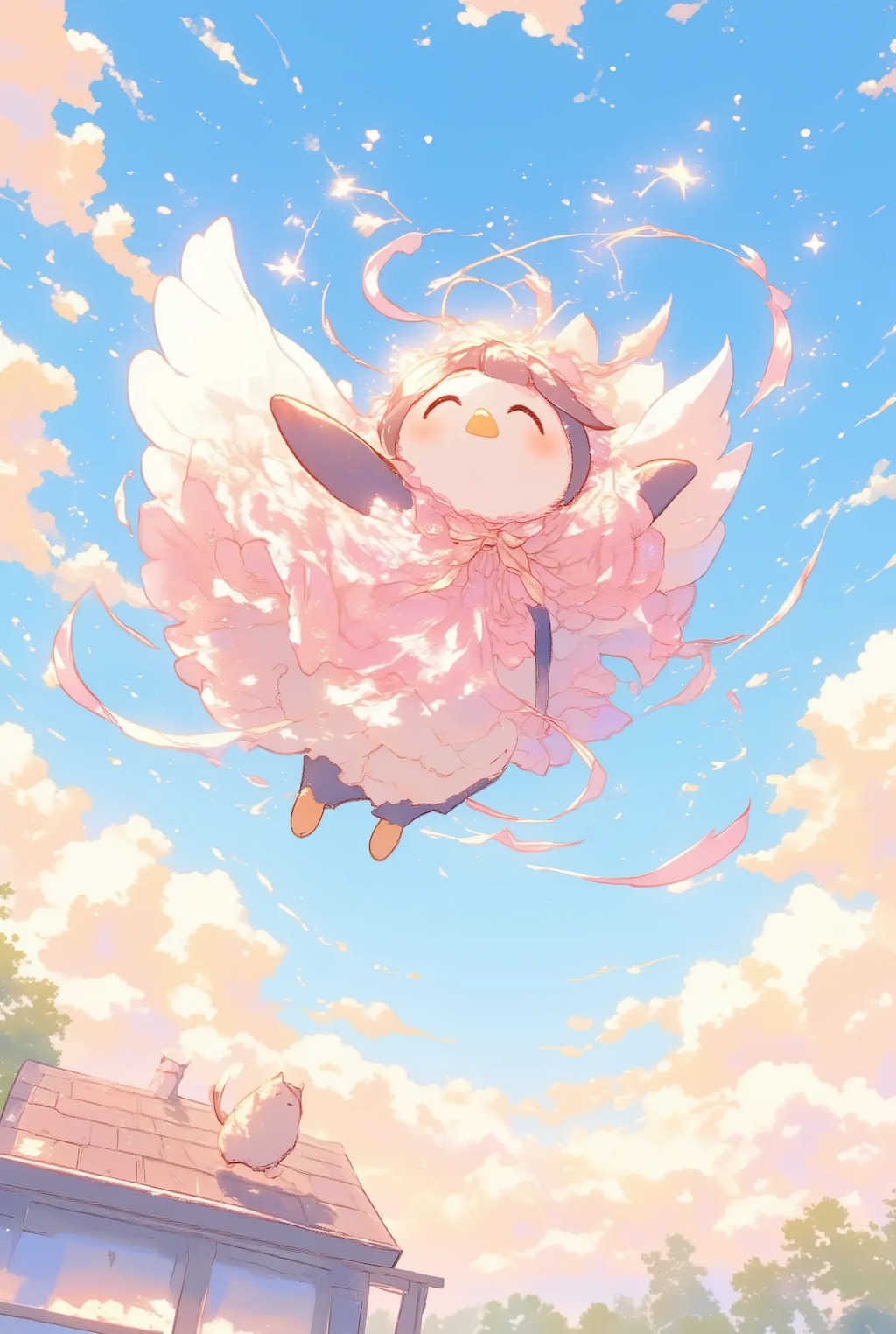 フリフリペンギンちゃんもお空を飛びたい