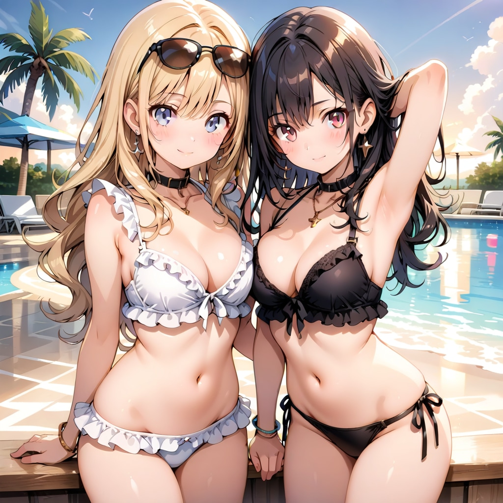 フリル水着ちちぷいコンビ