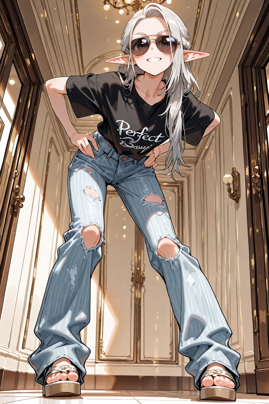 サングラス姿のエルフ